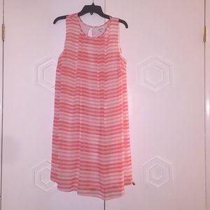 Coral /white stripe dress